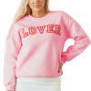 Pink LOVER Puff Print Drop Shoulder Pullover Sweatshirt - Image 19