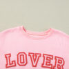 Pink LOVER Puff Print Drop Shoulder Pullover Sweatshirt - Image 6