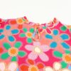Pink Embroidered Detail Floral Print Ruffle Trim Tank Top - Image 11