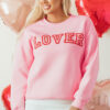 Pink LOVER Puff Print Drop Shoulder Pullover Sweatshirt - Image 15