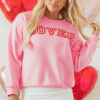 Pink LOVER Puff Print Drop Shoulder Pullover Sweatshirt - Image 14