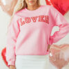 Pink LOVER Puff Print Drop Shoulder Pullover Sweatshirt - Image 11