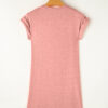 Light French Beige Center Seam Rolled Cuffs T-shirt Dress - Image 15