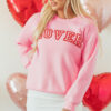 Pink LOVER Puff Print Drop Shoulder Pullover Sweatshirt - Image 13
