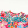 Pink Embroidered Detail Floral Print Ruffle Trim Tank Top - Image 9